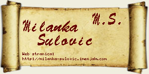 Milanka Šulović vizit kartica